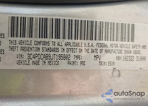 2018 Dodge Journey Se из США, поврежденный, VIN 3C4PDCAB9JT195802